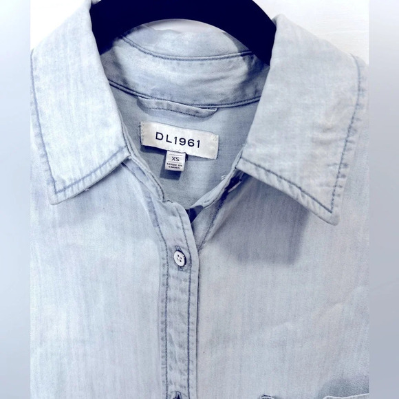 DL1961 size XS excellent like-new condition chambray button down dress - Picture 4 of 8